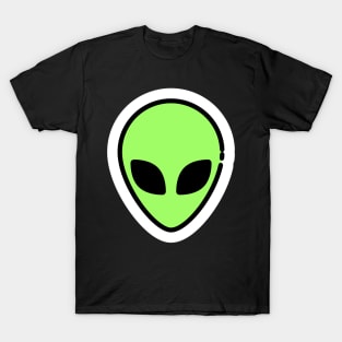 Alien Face // Line Art Sticker T-Shirt